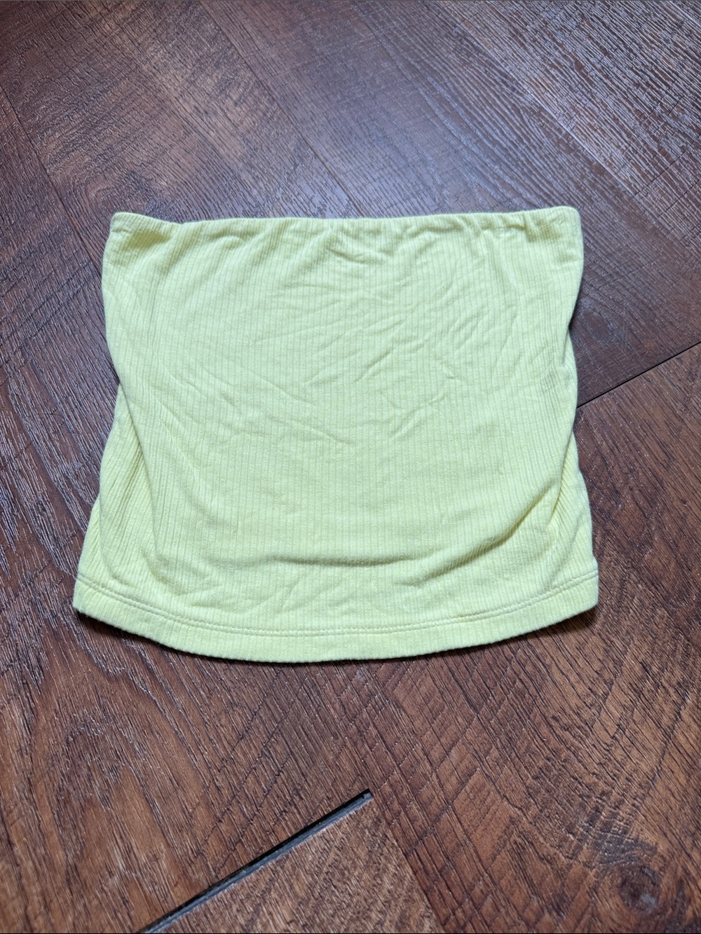 Soft yellow Ribbed Tube Top